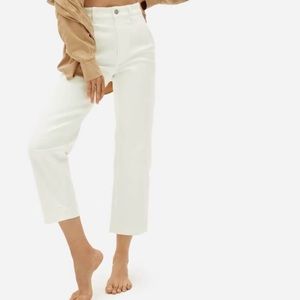 Everlane straight leg crop bone white pants
